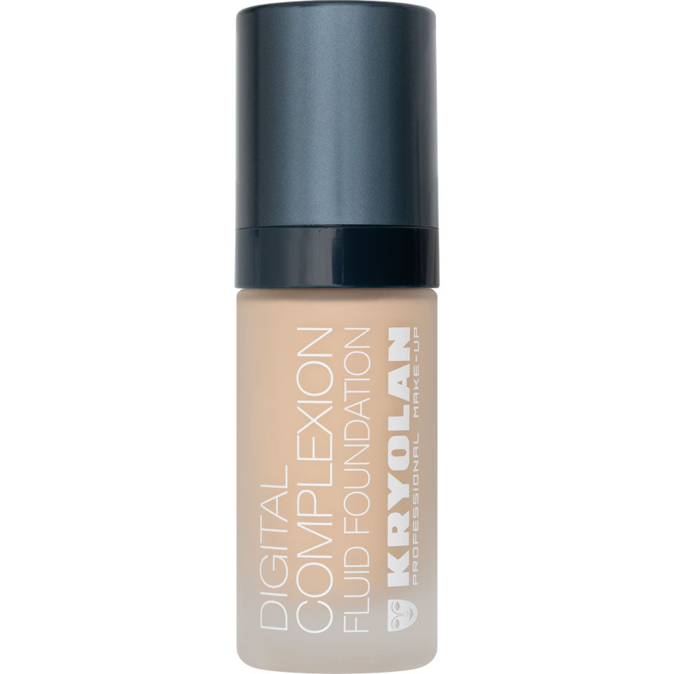 KRYOLAN Digital Complexion Fluid Foundation O14 – Selbstfixierendes, veganes HD-Make-up mit Airbrush-Effekt, 30ml, Pumpspender