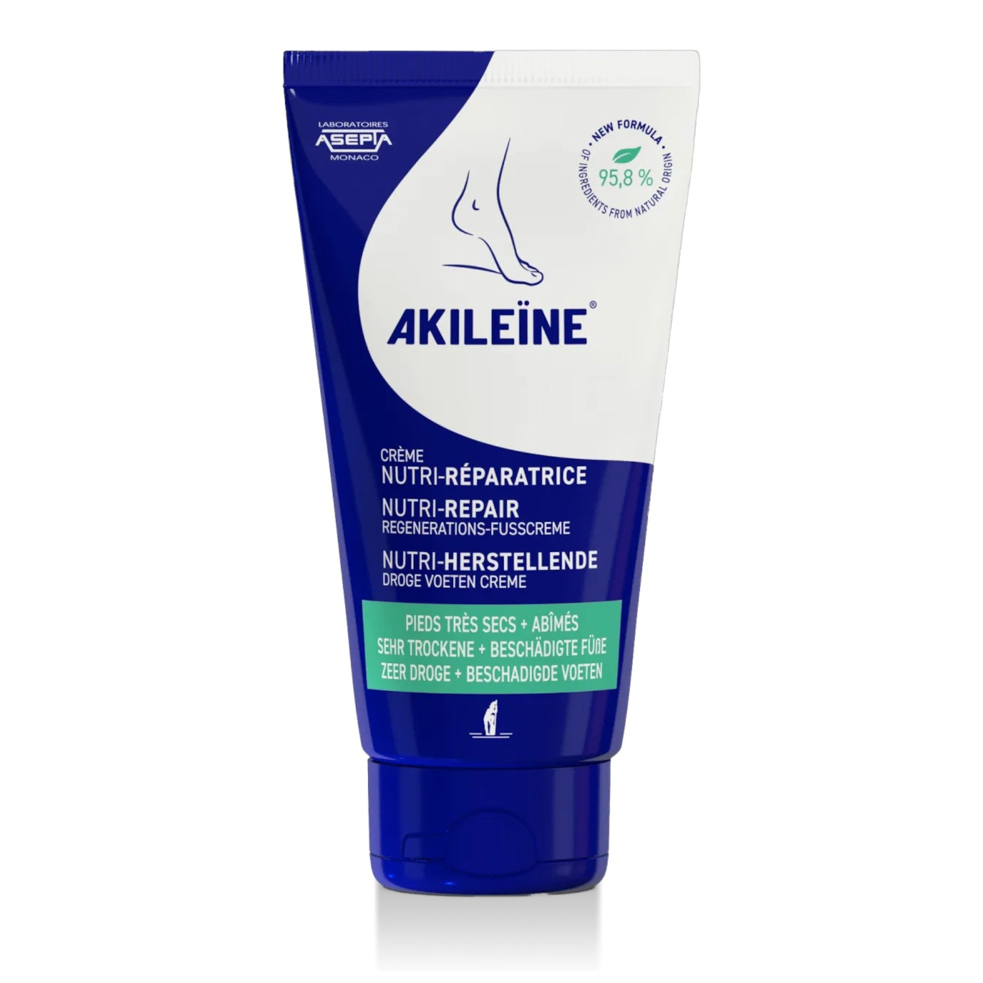 AKILEINE Nutri-Repair Regenerations-Fußcreme – Pflege & Reparatur, 75ml, Tube