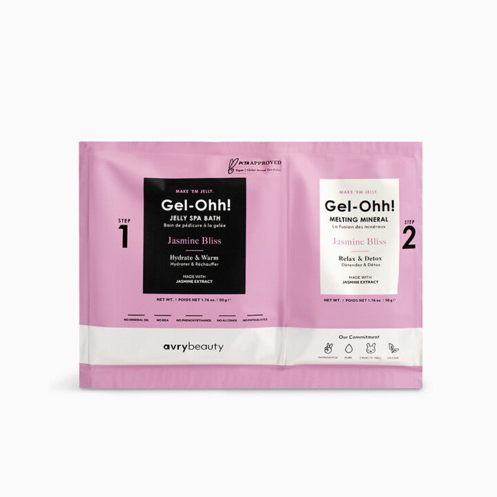 AVRYBEAUTY Gel-Ohh! Jelly Spa Bath - Jasmine Bliss – Verwöhnendes Jelly-Fußbad mit Jasmin-Extrakt – stärkend, verjüngend und stimmungsaufhellend, 100gr.