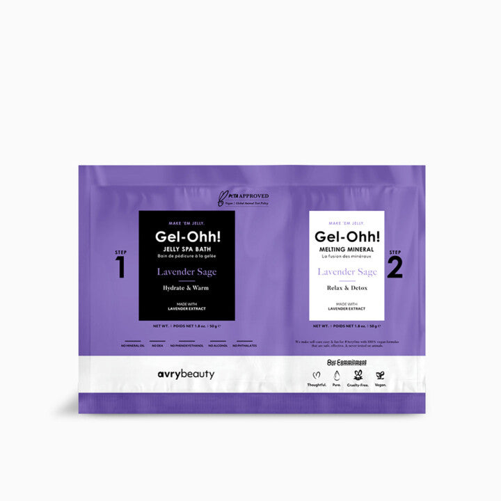 AVRYBEAUTY Gel-Ohh! Jelly Spa Bath - Lavender Sage – Lavender Sage Entspannendes Jelly-Fußbad mit Lavendel & Salbei – für Ruhe, Ausgleich und glatte Haut, 100gr.