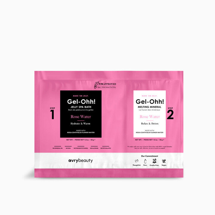 AVRYBEAUTY Gel-Ohh! Jelly Spa Bath - Rose Water – Erfrischendes Jelly-Fußbad mit Rosenblütenwasser – für glatte, ausgeglichene und jugendlich strahlende Haut, 100gr.