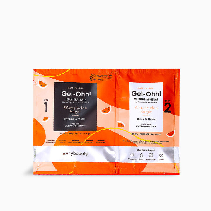 AVRYBEAUTY Gel-Ohh! Jelly Spa Bath - Watermelon Sugar – Erfrischendes Jelly-Fußbad mit Wassermelonen-Extrakt – schützend, vitalisierend & voller Sommer-Feeling, 100gr.
