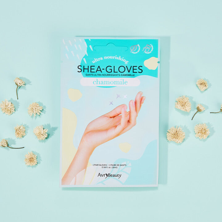 AVRYBEAUTY Ultra Nourishing SHEA-GLOVES Chamomile – Beruhigende Feuchtigkeitspflege für samtweiche Hände – ganz nebenbei, 1 Paar, Packung1