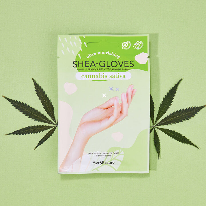 AVRYBEAUTY Ultra Nourishing SHEA-GLOVES Hanfsamenöl – Beruhigende Handpflege mit Tiefenwirkung – für entspannte, ausgeglichene Haut, 1 Paar, Packung1