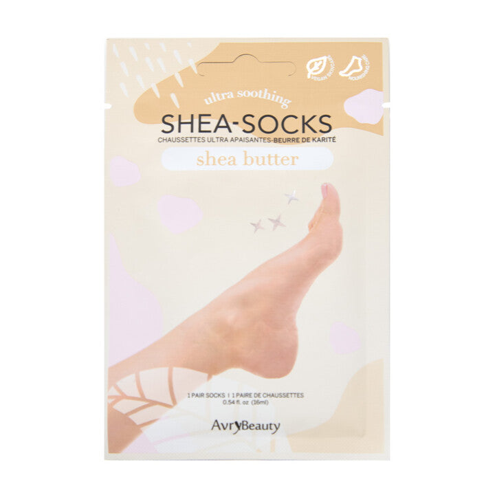 AVRYBEAUTY Ultra Soothing SHEA-SOCKS – Shea Butter – Regenerierende Fußpflege mit Anti-Aging-Effekt – für glatte, geschützte Füße, 1 Paar, Packung
