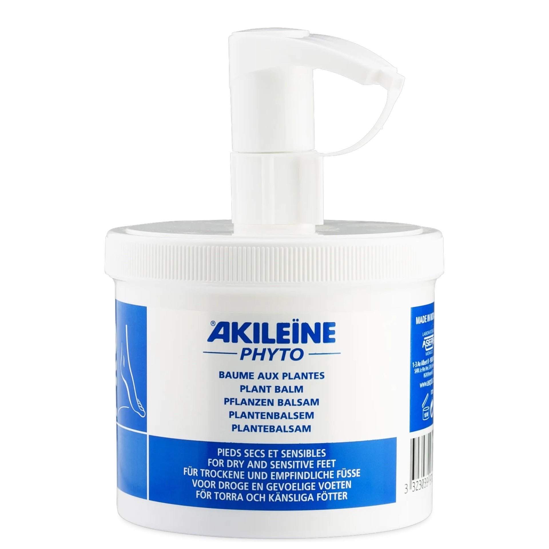 BAEHR AKILEINE Phyto Pflanzenbalsam – Pflege für empfindliche Füße, 500ml, Pumpspender