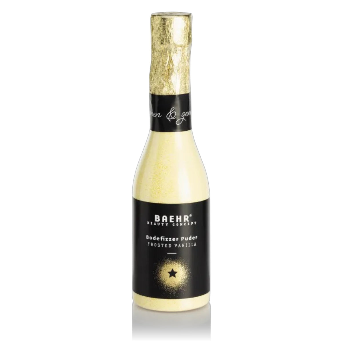 BAEHR Badefizzer Puder in Picollo Flasche Frosted Vanilla – duftende Geschenkidee, 90g
