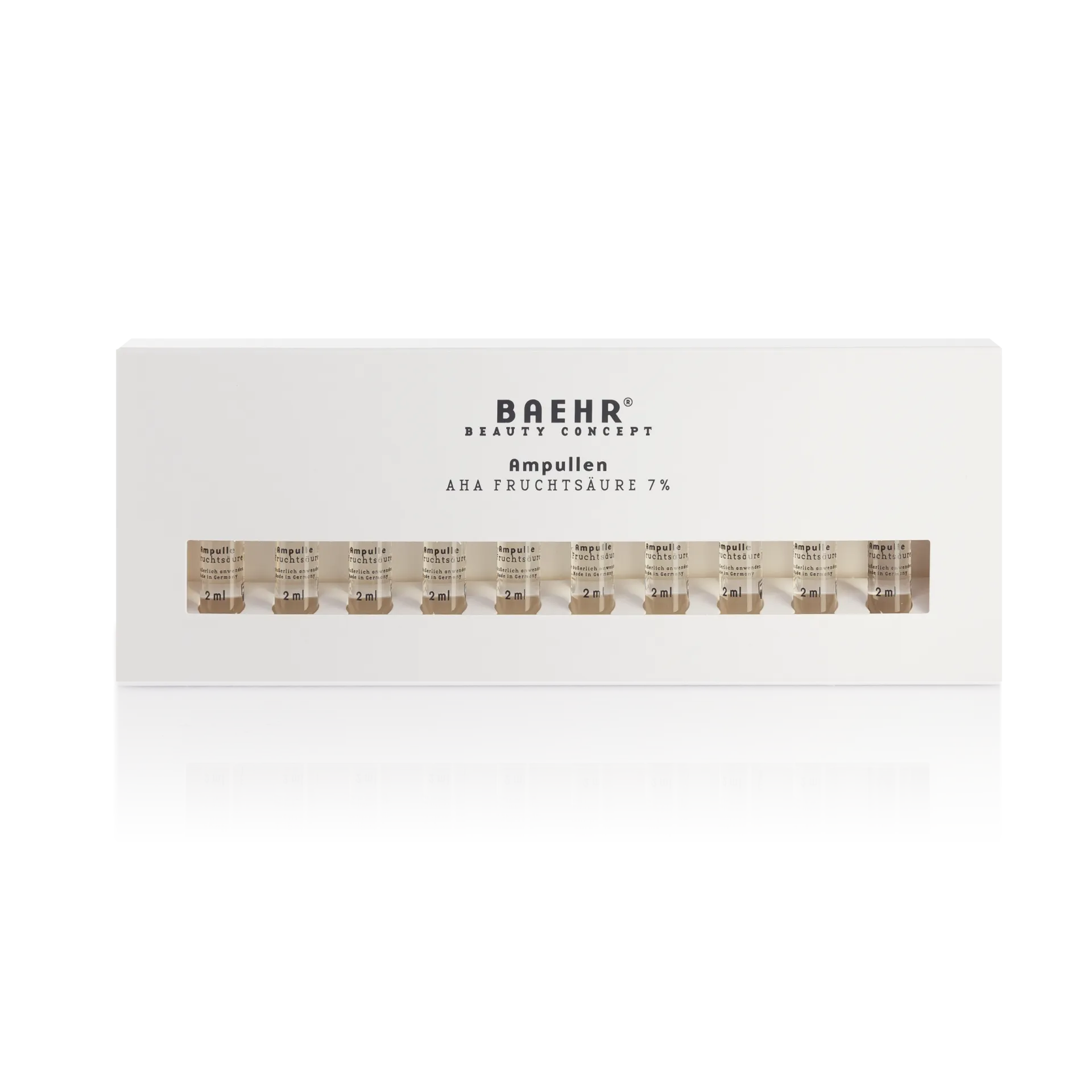 BAEHR beauty concept Ampulle AHA Fruchtsäure 7% – Hautbildverfeinerung, 10x2ml, Ampullen in Umkarton