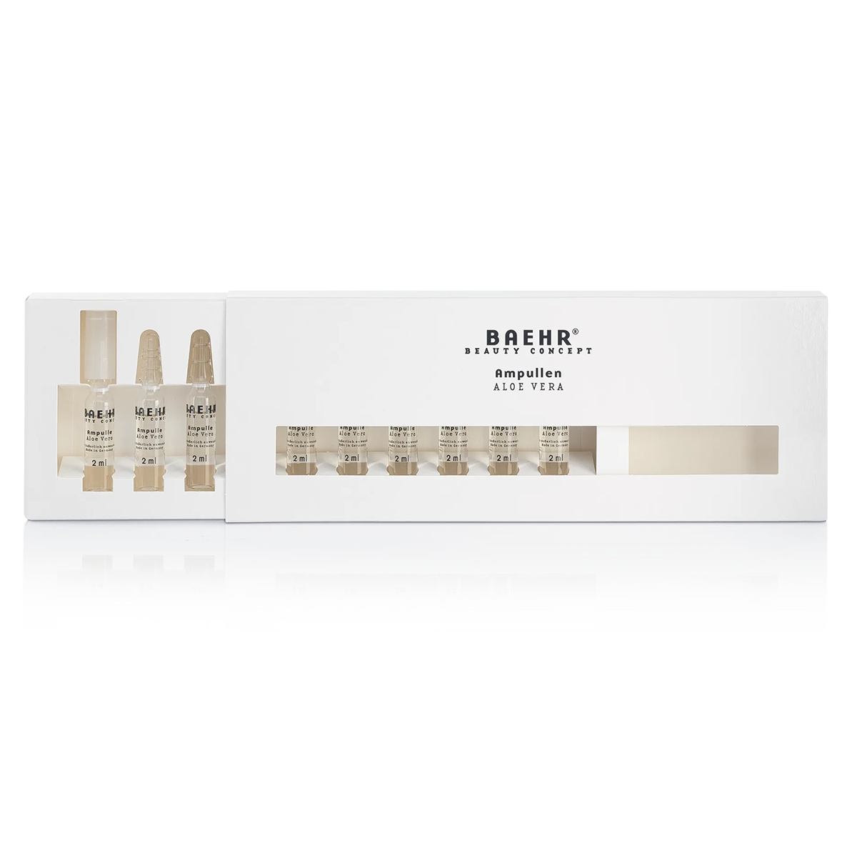 BAEHR beauty concept Ampulle Aloe Vera – Feuchtigkeitskur, 10x2ml, Umkarton offen
