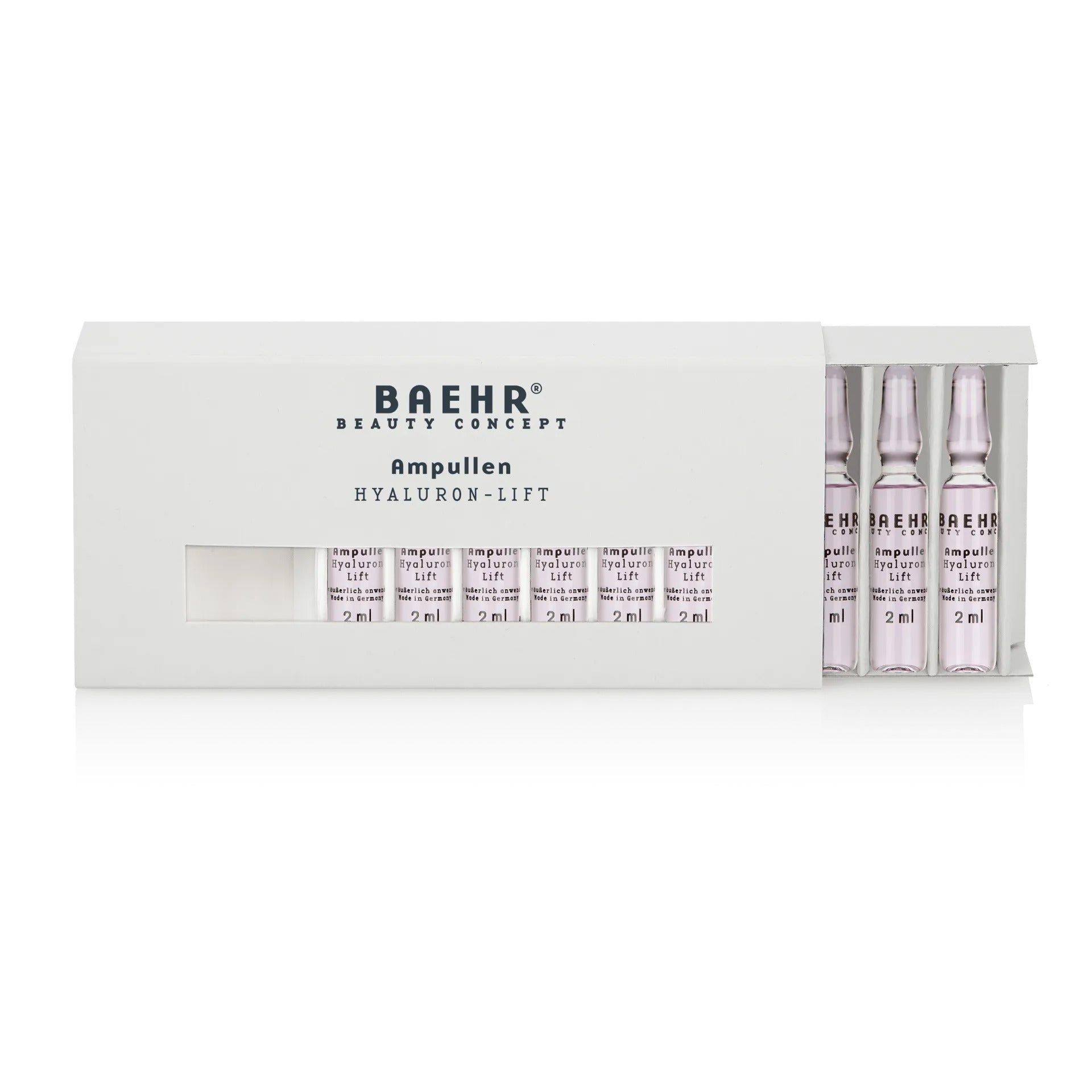BAEHR beauty concept Ampulle Hyaluron Lift , 10x2ml, Verpackung offen