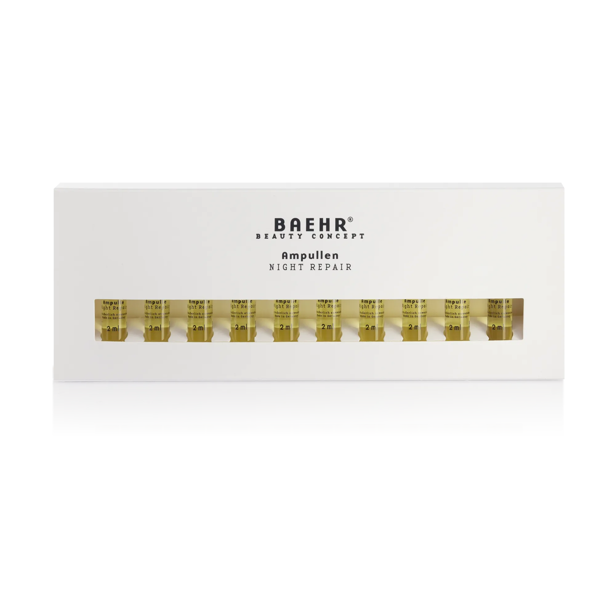 BAEHR beauty concept Ampullen Night Repair – für ein frisches Hautbild am Morgen, 10x2ml, Umkarton geschlossen
