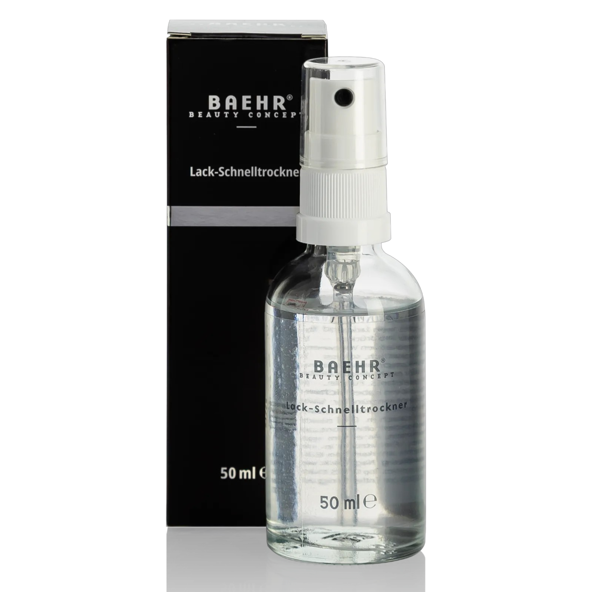 BAEHR beauty concept Lack-Schnelltrockner – Anti-Smudge Spray, 50ml, Sprühflasche und Umkarton