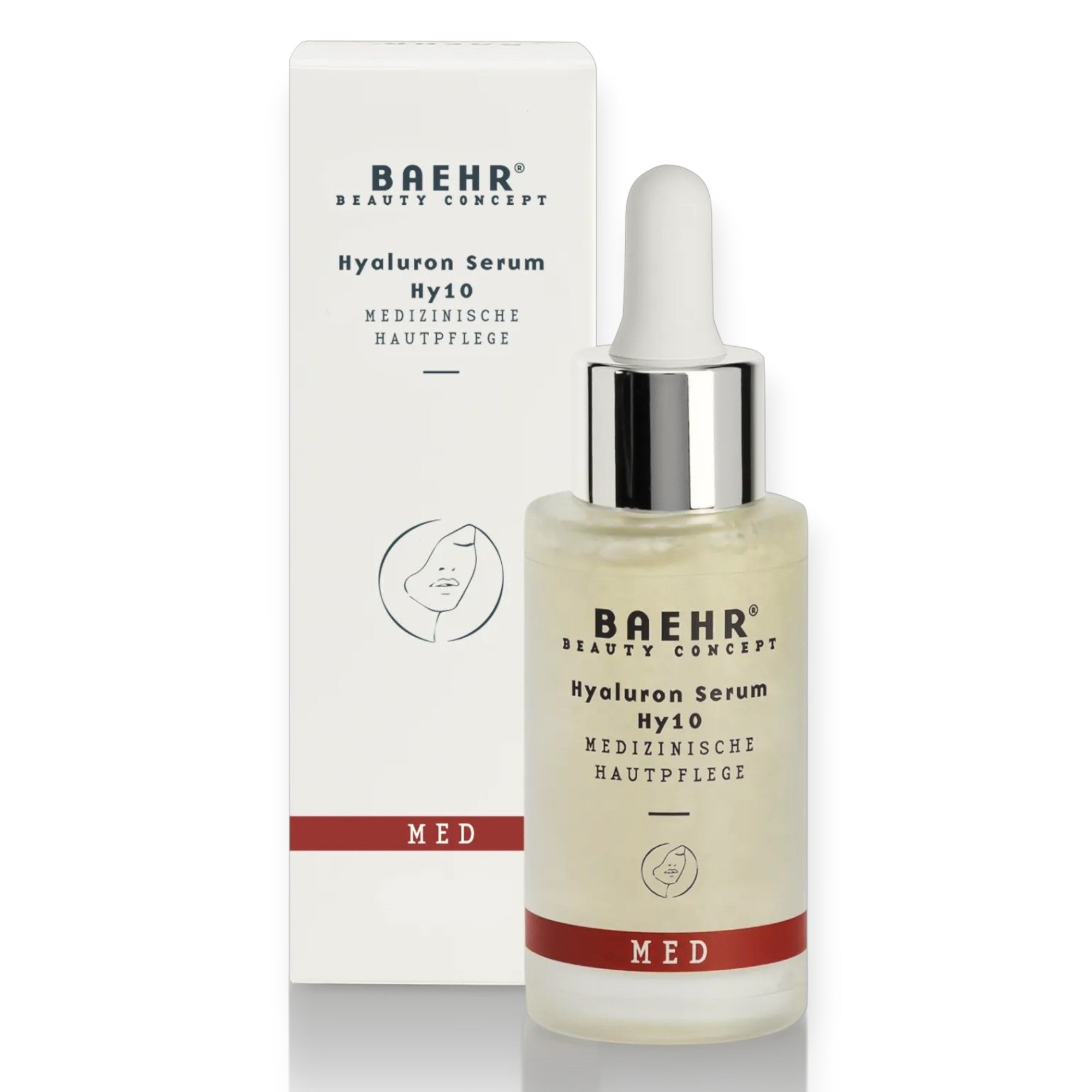 BAEHR beauty concept MED - Hyaluron Serum Hy10, 30ml, Pipettenflasche und Umkarton