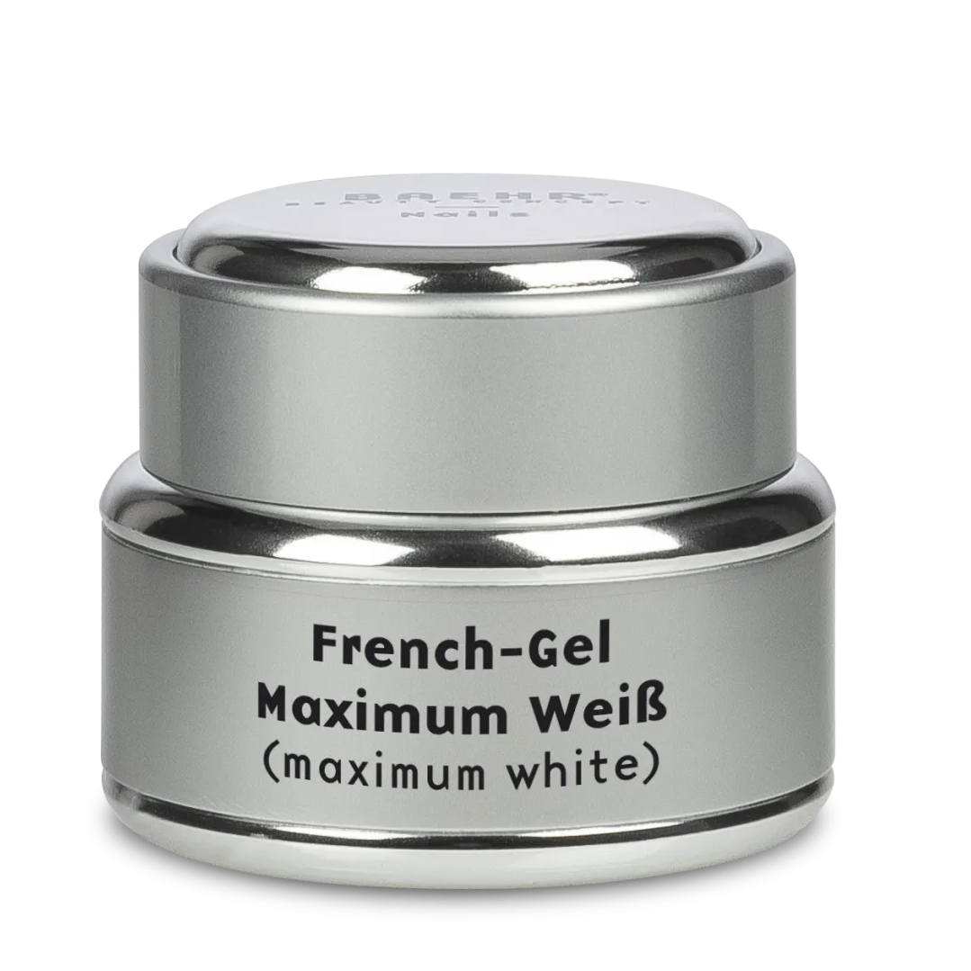 BAEHR BEAUTY CONCEPT - NAILS French-Gel Maximum Weiß – French-Gel mit Honigeffekt, 15ml, Dose silber