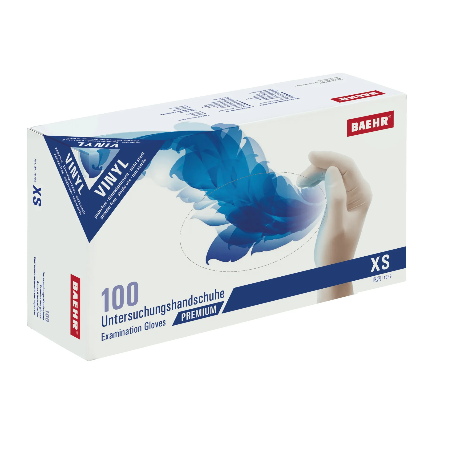 BAEHR Handschuhe Vinyl Größe XS, 100stk, Umkarton