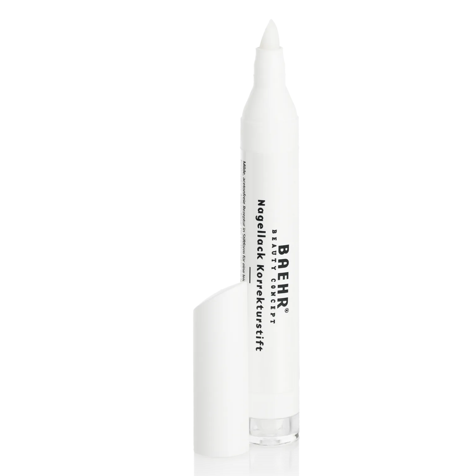 BAEHR Nagellack Korrekturstift ohne Aceton mit 3 Ersatzspitzen, 4,5ml, offen