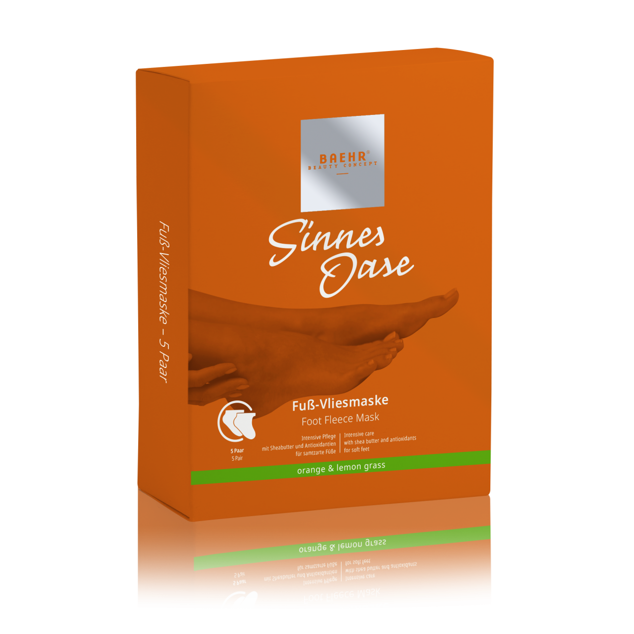 BAEHR Sinnes Oase Fuß-Vliesmaske, 5x1Paar, Umkarton