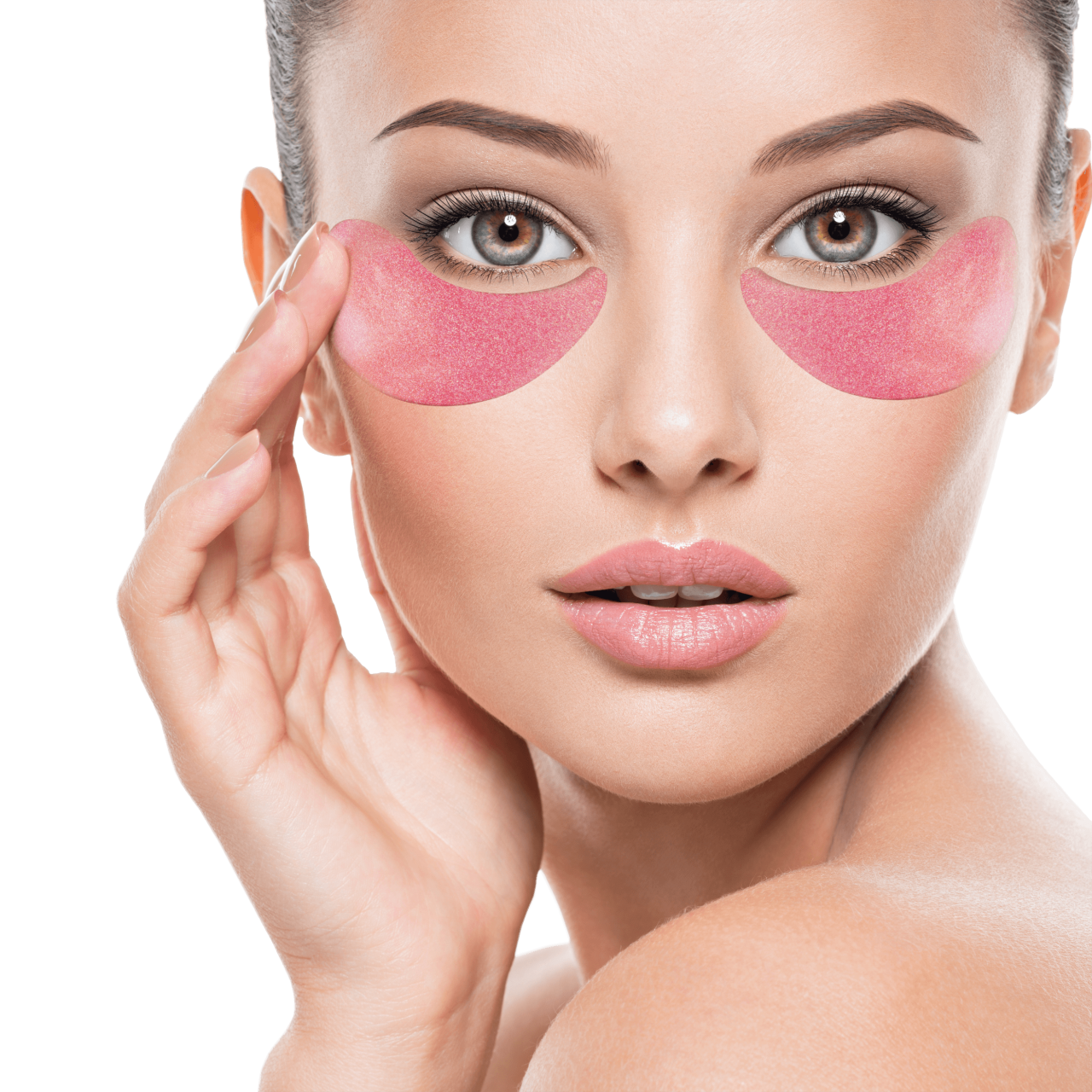 BAEHR Time Expert System - Hydrogel-Augenpads – 60Stk, Frau wendet Augenpads auf Gesicht an