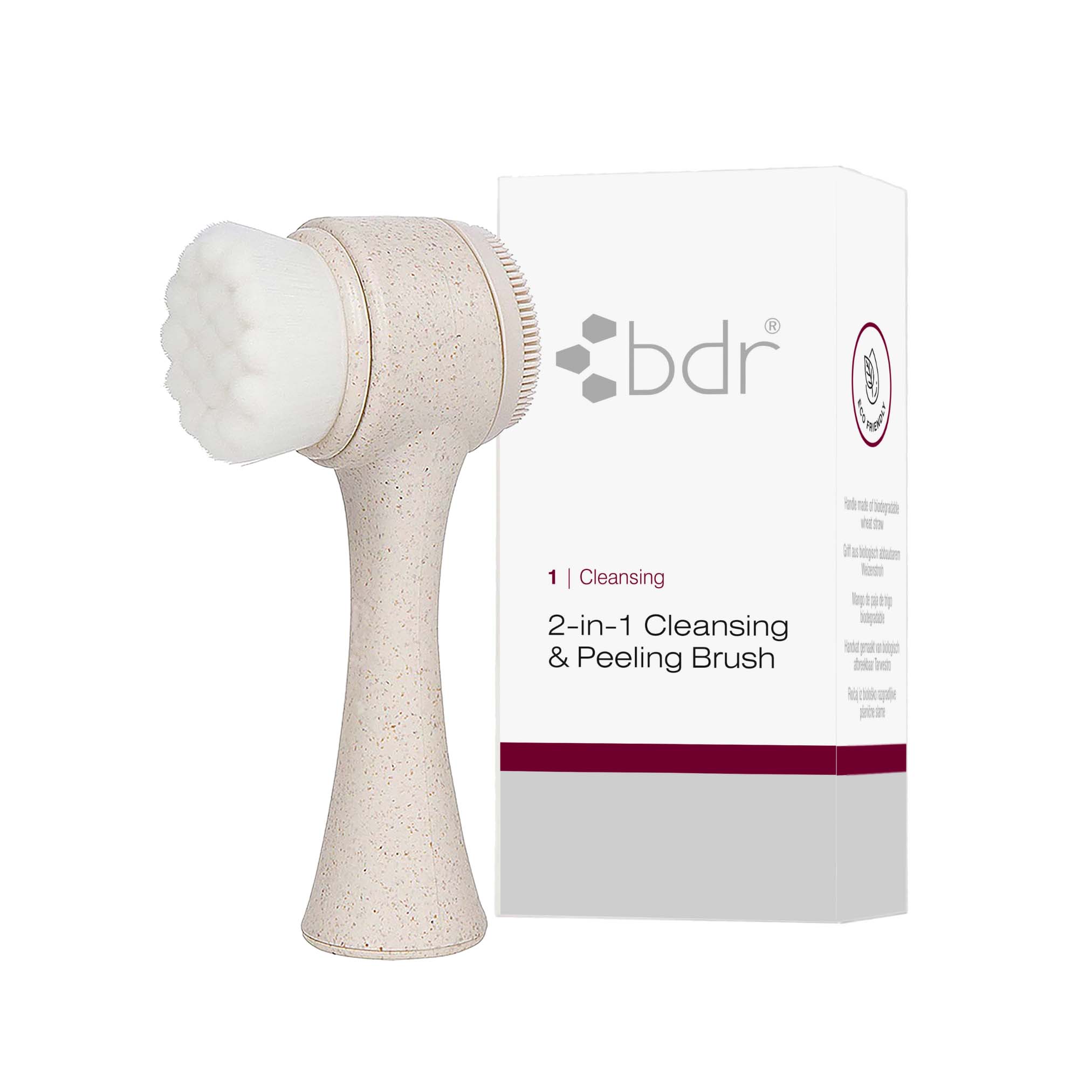 BDR MEDICAL BEAUTY 2-in-1 Cleansing & Peeling Brush – Mikrofaser-Bürstenaufsatz und Silikon-Peelingpad macht diese Reinigungsbürste zu einem echten Multitalent, 1St.