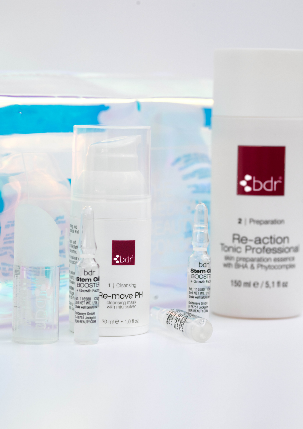 BDR MEDICAL BEAUTY Back to Routine Set – mit Re-move & Stem Cell Booster, -, Nahaufnahme Produkte