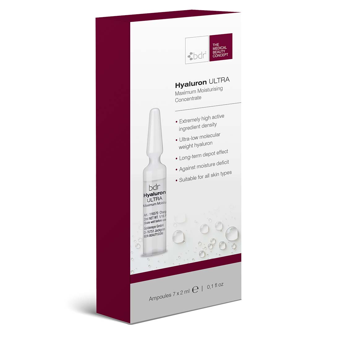 BDR MEDICAL BEAUTY bdr Hyaluron ULTRA Ampullen – Hyaluronsäureampulle für trockene Haut, 7 x 2 ml
