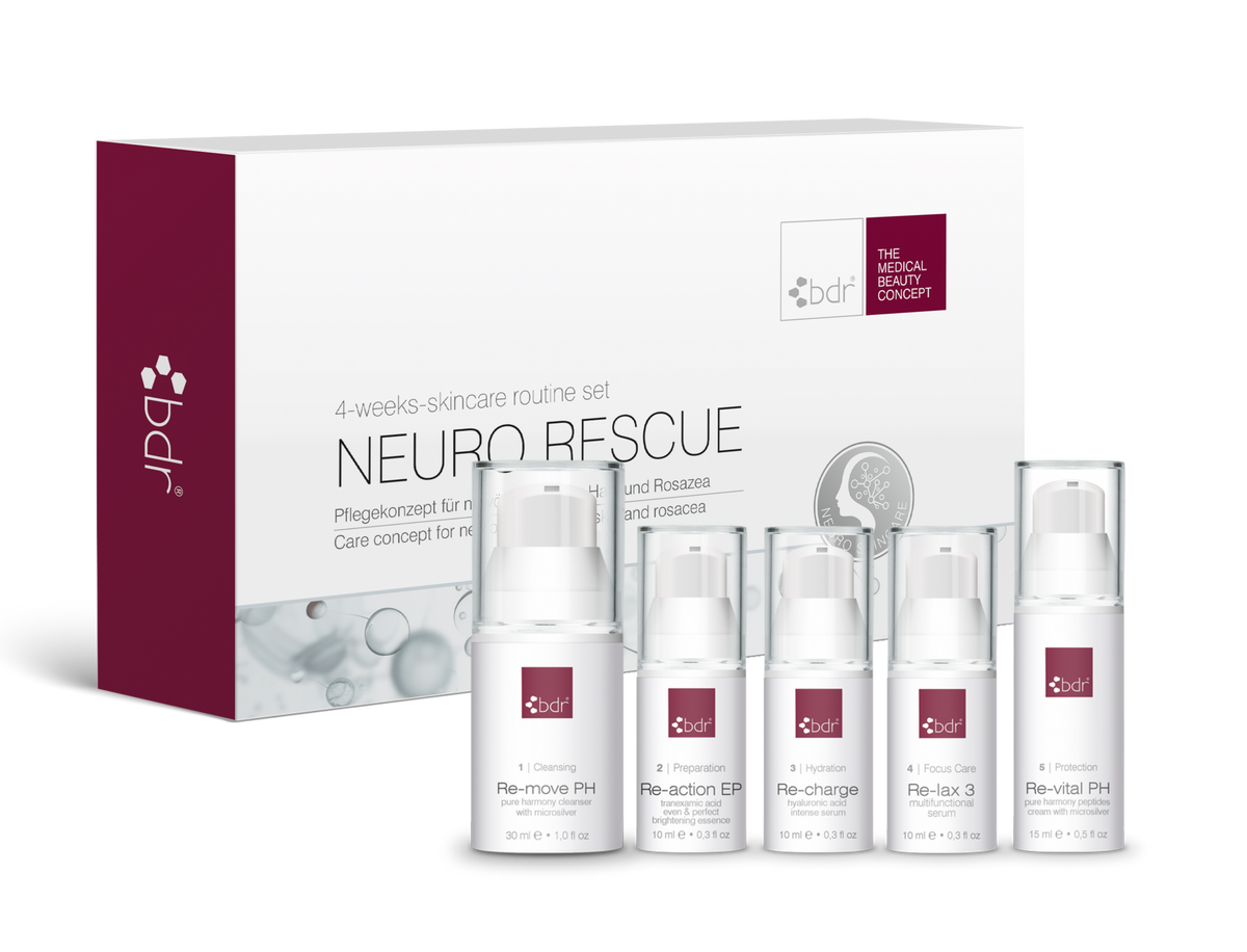 BDR MEDICAL BEAUTY neuro rescue Reisegrößen Set – für Rötungen & sensible Haut, -, Umkarton und Einzelprodukte