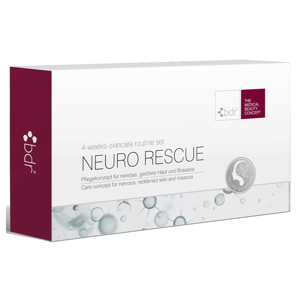 BDR MEDICAL BEAUTY neuro rescue Reisegrößen Set – Rötungen, Couperose oder gereizte Haut? Das bdr neuro rescue Reisegrößen Set setzt genau hier an. Entwickelt für besonders sensible Hautbilder, 75ml, Box