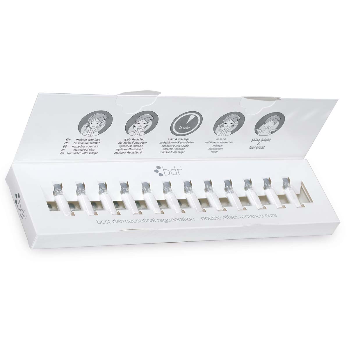 BDR MEDICAL BEAUTY Re-action E Peeling – wirksame Tiefenreinigung mit sanftem Peelingeffekt – ganz ohne Mikroplastik!, 12x0,4gr., Box