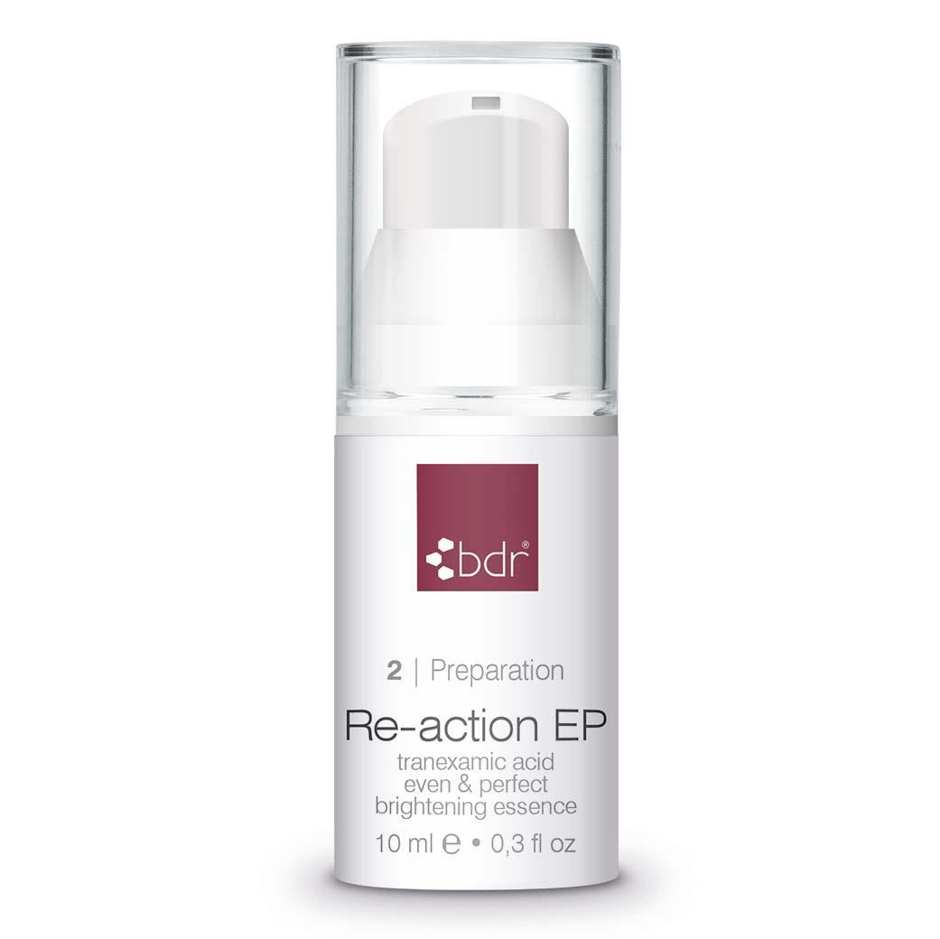 BDR MEDICAL BEAUTY Re-action EP - tranexamic acid even & perfect brightening essence – wirkt gezielt gegen Pigmentflecken, Rötungen und einen ungleichmäßigen Teint, 10ml