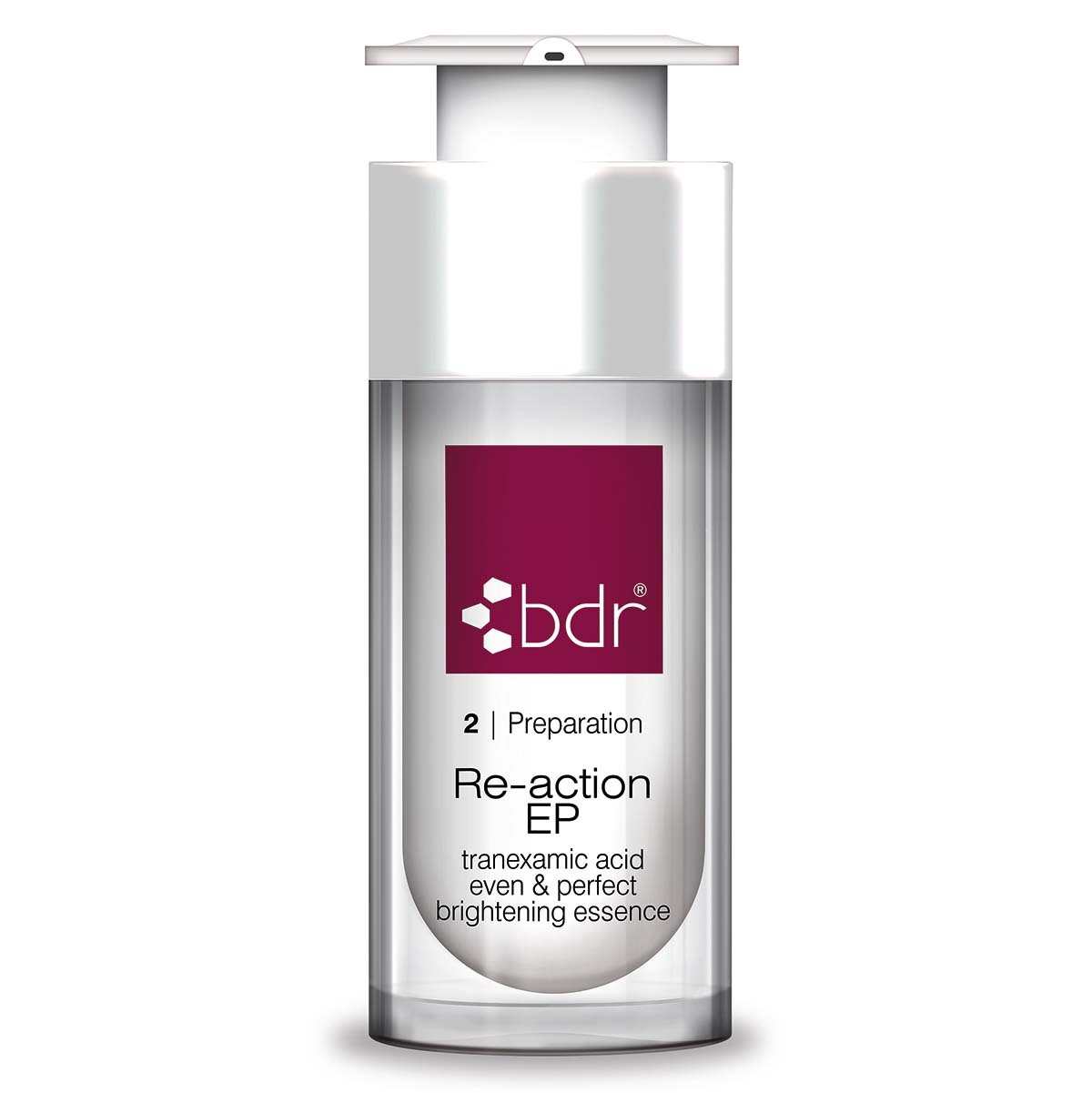 BDR MEDICAL BEAUTY Re-action EP - tranexamic acid even & perfect brightening essence – für strahlend schöne, ebenmäßige Haut – ganz ohne aggressive Säuren oder hautbelastende Stoffe., 30ml