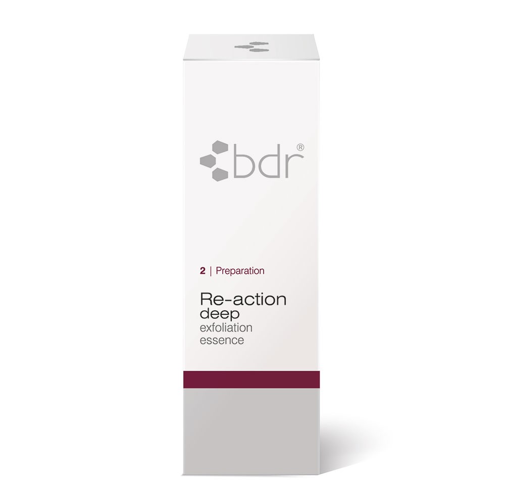 BDR MEDICAL BEAUTY Re-action natural – wirkt tief in der Epidermis und ist besonders effektiv bei verhornter, großporiger, unreiner und öliger Haut sowie tiefliegenden Unterlagerungen., 30ml, Schachtel