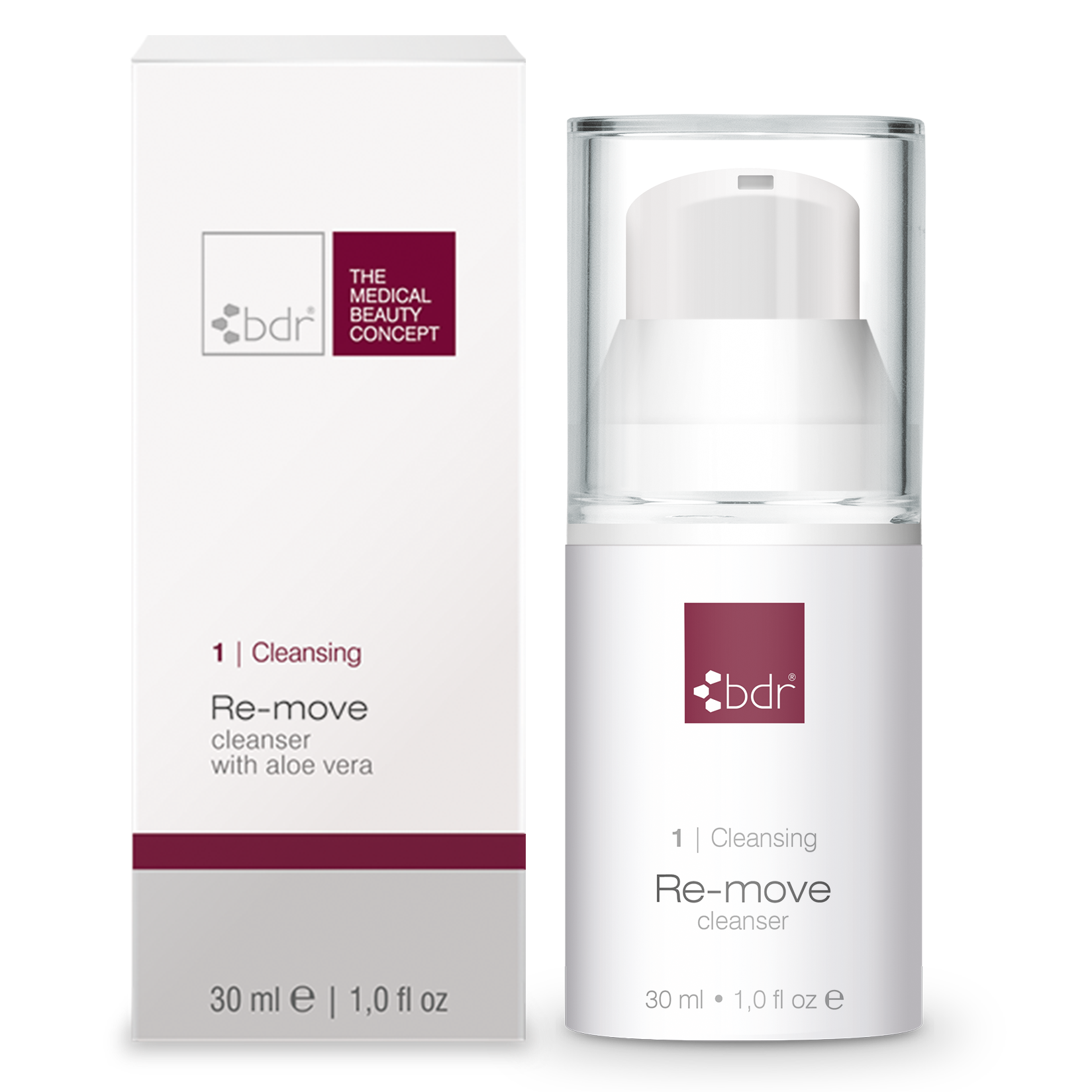 BDR MEDICAL BEAUTY Re-move – Reinigungsmilch Reisegröße, 30ml, Pumpspender und Umkarton