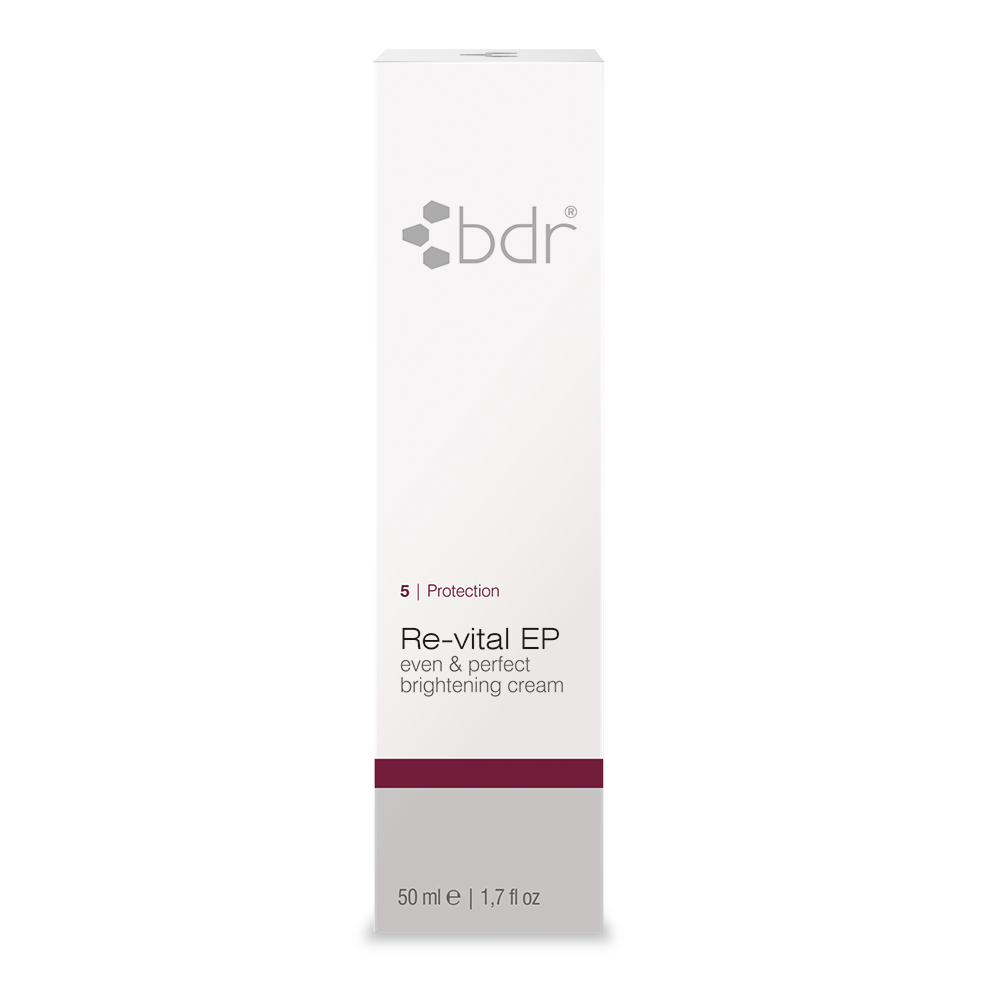 BDR MEDICAL BEAUTY Re-vital EP even & perfect brightening cream – wirkt intensiv gegen Pigmentstörungen, Altersflecken und ungleichmäßigen Hautton und ist zugleich hochverträglich und pflegend, 50ml, Schachtel
