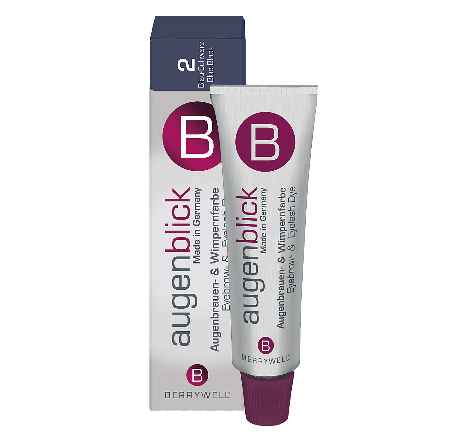 BERRYWELL Wimpernfarbe #2 blau-schwarz, 15ml, Tube und Umkarton