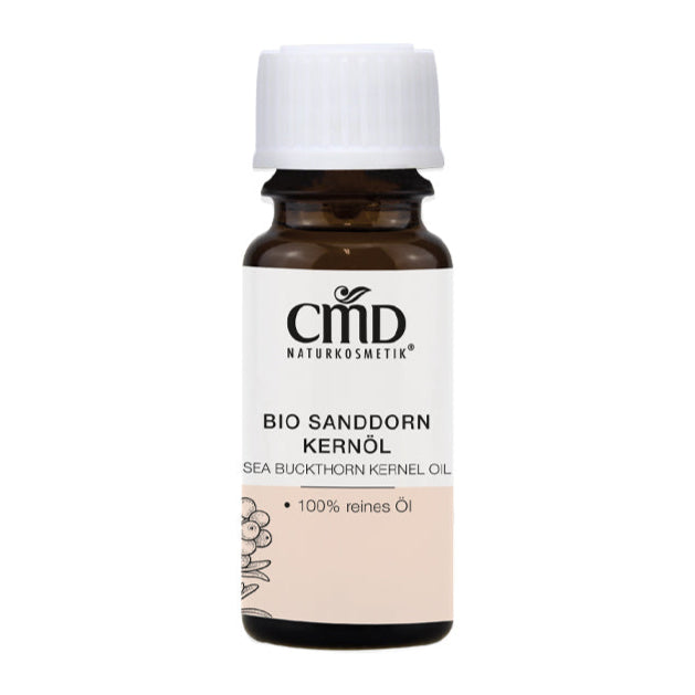 CMD NATURKOSMETIK Bio Sanddorn Kernöl – Der hohe Gehalt an a-Linolensäure (Omega-3-Fett-Säure), mit ca. 25%, macht das Sanddorn Kernöl zu einem wertvollen Hautpflegeöl., 10ml