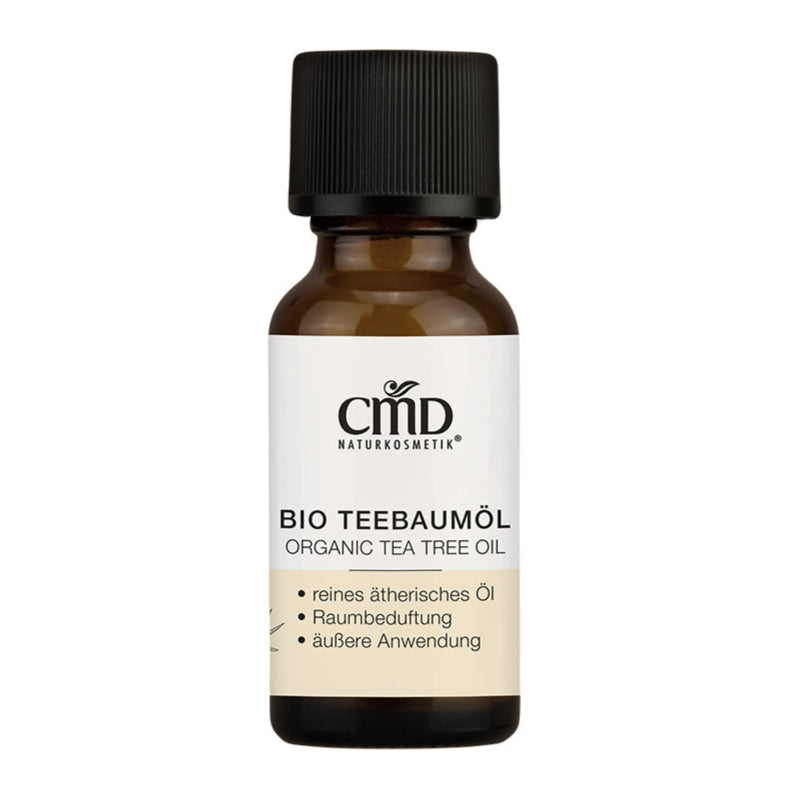 CMD NATURKOSMETIK Bio Teebaumöl – Geerntet wird nur einmal im Jahr, wodurch das Öl einen besonders hohen Wirkstoffgehalt aufweist. Sein breites Anwendungsspektrum macht es vielseitig einsetzbar., 20ml