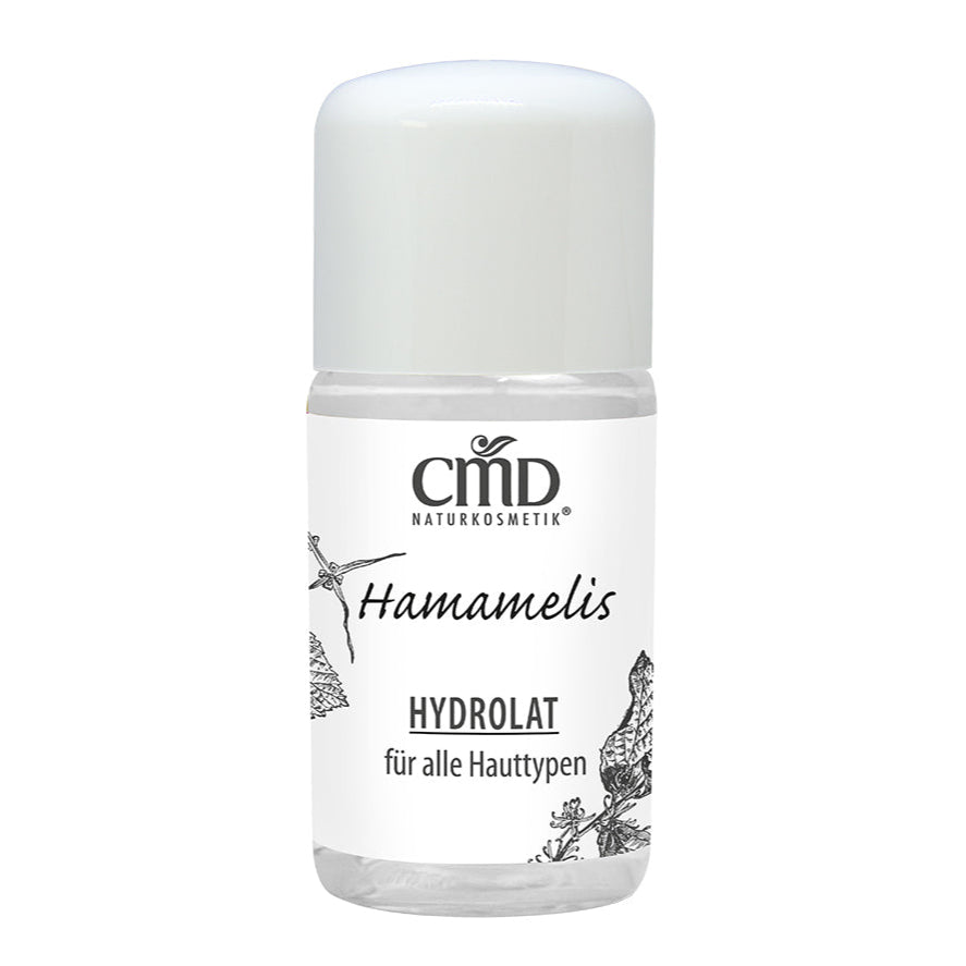 CMD NATURKOSMETIK Hamamelis Hydrolat – wirkt besonders gut bei entzündeter, fettiger und unreiner Haut. Es klärt, fördert die Durchblutung und gibt der Haut ein strahlend-frisches Aussehen., 30ml