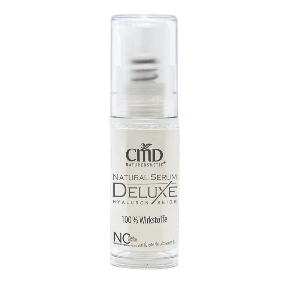 CMD NATURKOSMETIK Natural Serum Deluxe mit Hyaluron & Seide – Die Hautfunktionen werden unterstützt, die Elastizität verbessert und kleine Fältchen aufgepolstert., 5ml
