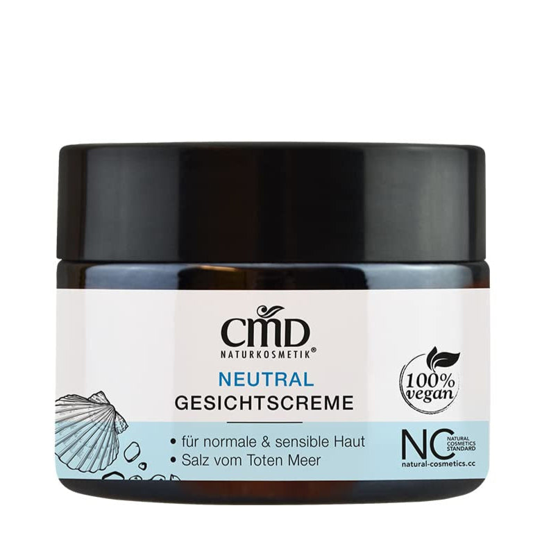 CMD NATURKOSMETIK Neutral Gesichtscreme – bietet eine beruhigende und wohltuende Pflege für empfindliche oder irritierte Haut., 50ml