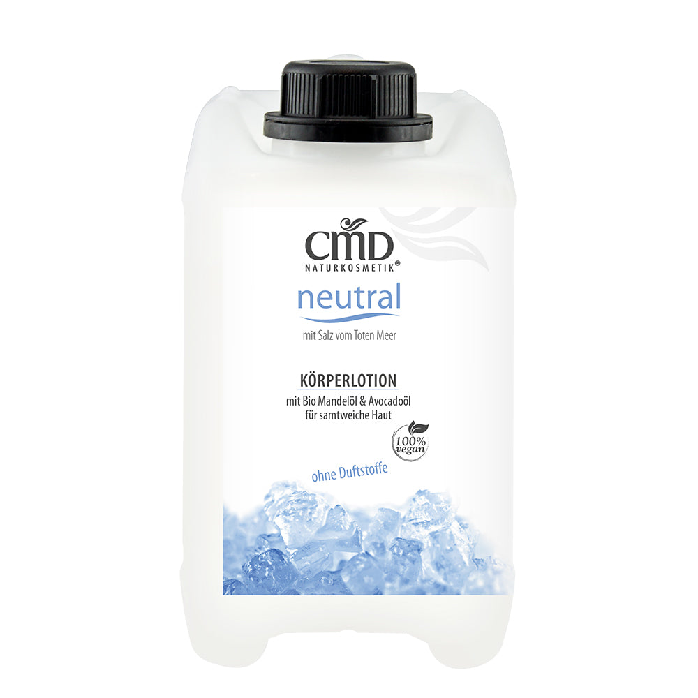 CMD NATURKOSMETIK Neutral Körperlotion – reichhaltige Feuchtigkeitspflege für sensible oder zu Allergien neigende Haut., 2,5 Liter