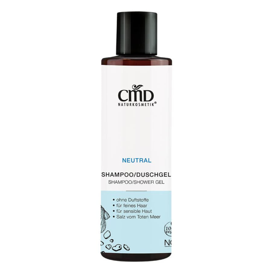 CMD NATURKOSMETIK Neutral Shampoo/Duschgel – frei von Duftstoffen und daher eine besonders wertvolle Pflege für sensible oder zu Allergien neigende Haut., 200ml