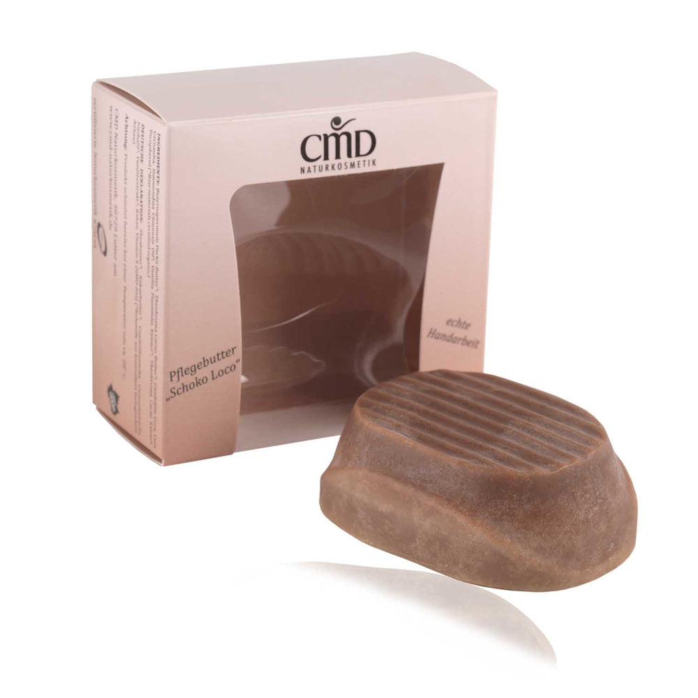 CMD NATURKOSMETIK Pflegebutter Schoko Loco – Der hohe Anteil wertvoller Kakaobutter, Sheabutter und Jojobaöl aus kontrolliert biologischem Anbau pflegt die Haut intensiv und macht sie samtig weich, 80gr.
