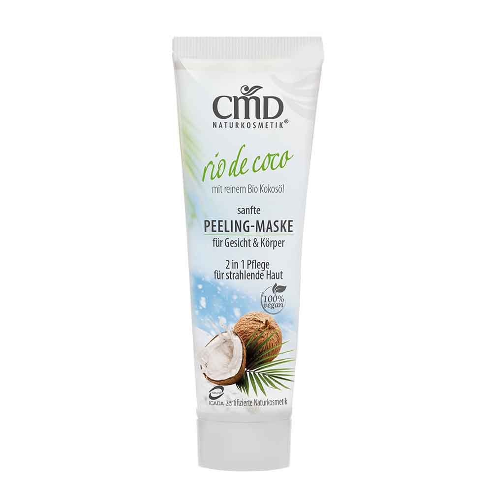 CMD NATURKOSMETIK Rio de Coco Peeling - Maske – milde Reinigung, während das enthaltene Bio Kokosöl die Haut pflegt und vor dem Austrocknen bewahrt., 50ml