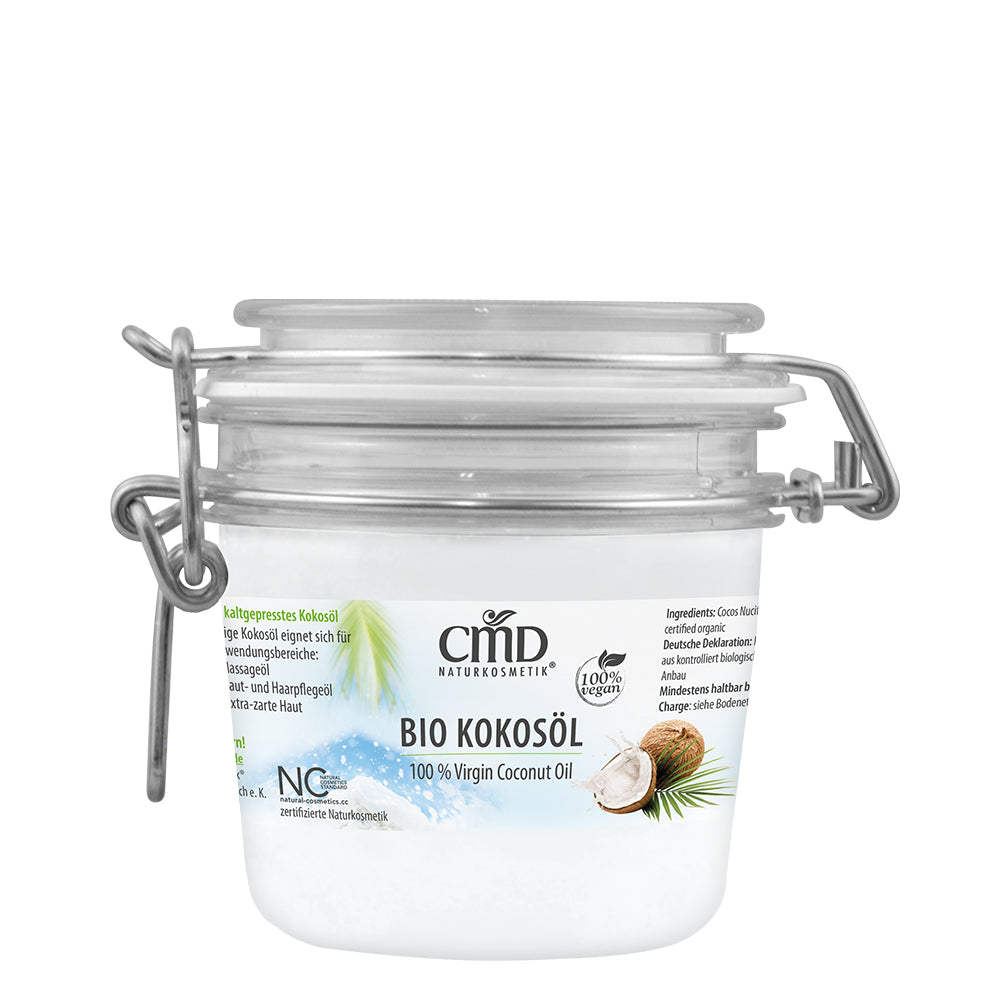 CMD NATURKOSMETIK Rio de Coco reines Bio Kokosöl (Kokosfett) – Reines, unbehandeltes, kalt gepresstes Bio Kokosöl (Virgin Coconut Oil) von CMD Naturkosmetik ist auf Grund seiner besonderen Eigenschaften vielseitig einsetzbar., 200ml