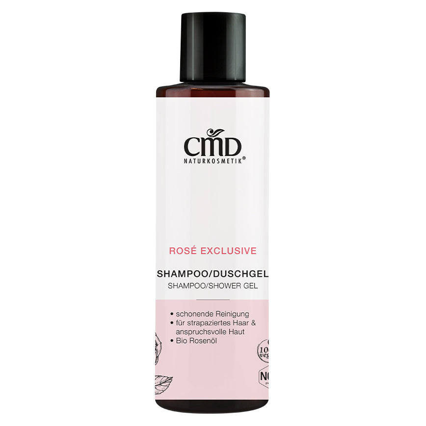 CMD NATURKOSMETIK Rosé Exclusive Shampoo/Duschgel – 2 in 1 reinigt Haar und Haut schonend und versorgt sie mit einer optimalen Pflege., 200ml