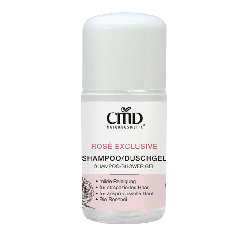 CMD NATURKOSMETIK Rosé Exclusive Shampoo/Duschgel – 2 in 1 reinigt Haar und Haut schonend und versorgt sie mit einer optimalen Pflege., 30ml