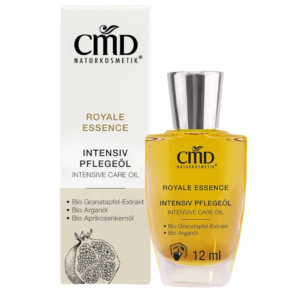 CMD NATURKOSMETIK Royale Essence Intensiv Pflegeöl – hilft die Spannkraft und Elastizität Deiner Haut zu verbessern und beugt Feuchtigkeitsverlust vor., 12ml