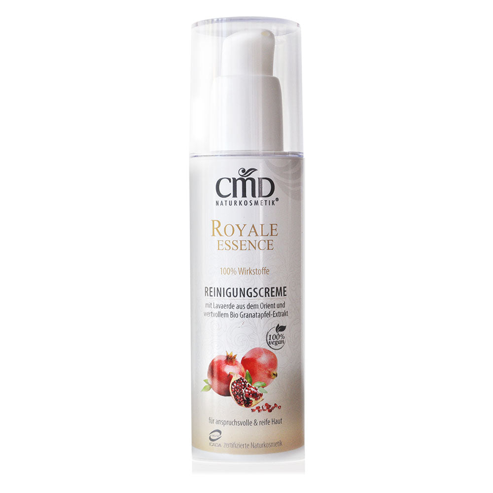 CMD NATURKOSMETIK Royale Essence Reinigungscreme – befreit durch die enthaltene Lavaerde sanft Ablagerungen und Make-Up Rückstände und bereitet die Haut optimal auf die nachfolgende Pflege vor., 200ml