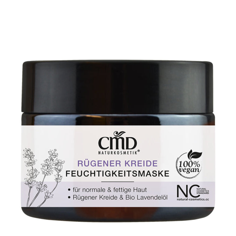 CMD NATURKOSMETIK Rügener Kreide Feuchtigkeitsmaske – Die feine Heilkreide wirkt regulierend auf den Feuchtigkeitshaushalt der Haut und beugt dadurch Unreinheiten vor., 50ml