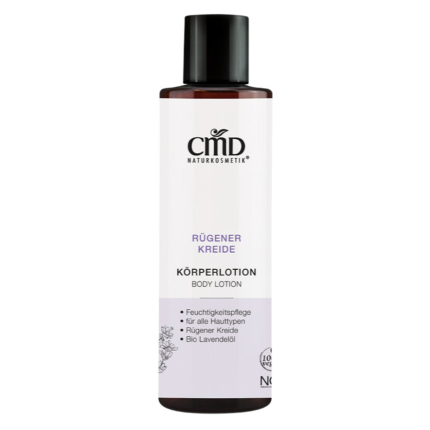 CMD NATURKOSMETIK Rügener Kreide Körperlotion – Diese intensiv pflegende CMD Rügener Kreide Körperlotion verwöhnt Deine Haut mit Original Rügener Heilkreide, wertvollen Ölen und Mineralien., 200ml